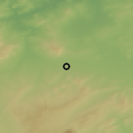 Shaded relief of the 54 km around Bū 'Arādah, drawn from the GMTED2010 grid