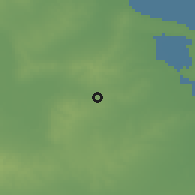 Shaded relief of the 55 km around Būmirdas, drawn from the GMTED2010 grid