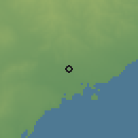 Shaded relief of the 55 km around al-Guraybah, drawn from the GMTED2010 grid