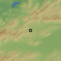 Shaded relief of the 54 km around Firnānah, drawn from the GMTED2010 grid