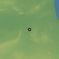 Shaded relief of the 55 km around al-H̨āmmah, drawn from the GMTED2010 grid