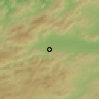 Shaded relief of the 54 km around Ġār-ad-Dimā', drawn from the GMTED2010 grid