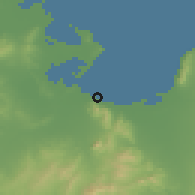 Shaded relief of the 54 km around H̨ammām-al-Anif, drawn from the GMTED2010 grid