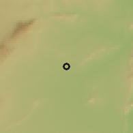 Shaded relief of the 55 km around Jilmah, drawn from the GMTED2010 grid