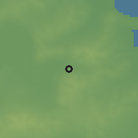 Shaded relief of the 55 km around Karkar, drawn from the GMTED2010 grid