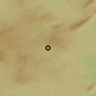Shaded relief of the 55 km around Kasra, drawn from the GMTED2010 grid