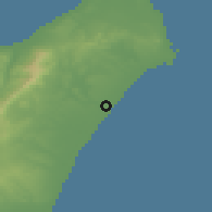 Shaded relief of the 54 km around Manzil H̨urr, drawn from the GMTED2010 grid
