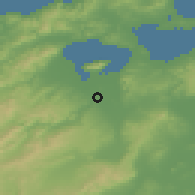 Shaded relief of the 54 km around Māţir, drawn from the GMTED2010 grid