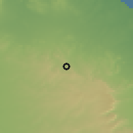 Shaded relief of the 55 km around Maţmāţat-al-Qadīmah, drawn from the GMTED2010 grid