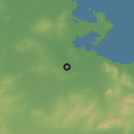 Shaded relief of the 54 km around Mūh̨ammadiyat Fušānah, drawn from the GMTED2010 grid