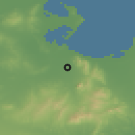 Shaded relief of the 54 km around Murnaq, drawn from the GMTED2010 grid