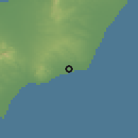Shaded relief of the 54 km around Nābul, drawn from the GMTED2010 grid