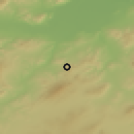 Shaded relief of the 54 km around Nibbar, drawn from the GMTED2010 grid