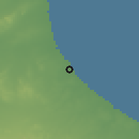 Shaded relief of the 55 km around Qābis, drawn from the GMTED2010 grid