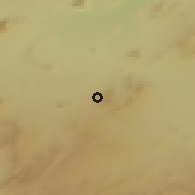 Shaded relief of the 55 km around Qal'at-as-Sānan, drawn from the GMTED2010 grid