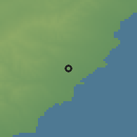 Shaded relief of the 55 km around Qarmadah, drawn from the GMTED2010 grid