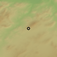Shaded relief of the 55 km around al-Kāf, drawn from the GMTED2010 grid
