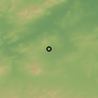 Shaded relief of the 54 km around Quballāţ, drawn from the GMTED2010 grid