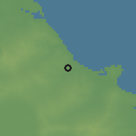 Shaded relief of the 55 km around Quşaybat-aṯ-Ṯurayāt, drawn from the GMTED2010 grid