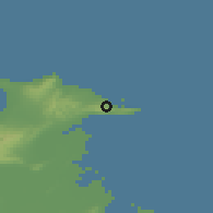 Shaded relief of the 54 km around Rafrāf, drawn from the GMTED2010 grid