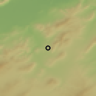 Shaded relief of the 54 km around al-Karīb, drawn from the GMTED2010 grid
