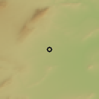 Shaded relief of the 55 km around Sabālah, drawn from the GMTED2010 grid