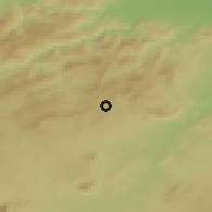 Shaded relief of the 55 km around Sāqiyat Sīdī Yūssuf, drawn from the GMTED2010 grid