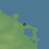 Shaded relief of the 55 km around Şayyādah, drawn from the GMTED2010 grid