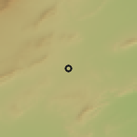 Shaded relief of the 55 km around Sīdī 'Alī Bin 'Awn, drawn from the GMTED2010 grid