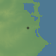 Shaded relief of the 55 km around Sīdī 'Ulwan, drawn from the GMTED2010 grid