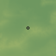 Shaded relief of the 55 km around Šurbān, drawn from the GMTED2010 grid