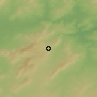 Shaded relief of the 54 km around Tabursuq, drawn from the GMTED2010 grid