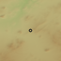 Shaded relief of the 55 km around Tājarwīn, drawn from the GMTED2010 grid