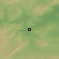 Shaded relief of the 54 km around Tastūr, drawn from the GMTED2010 grid