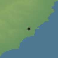 Shaded relief of the 55 km around Tīnah, drawn from the GMTED2010 grid