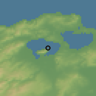 Shaded relief of the 54 km around Tīnjah, drawn from the GMTED2010 grid