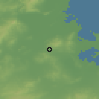 Shaded relief of the 54 km around Wādī al-Layl, drawn from the GMTED2010 grid