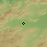 Shaded relief of the 54 km around Wādī Malīz, drawn from the GMTED2010 grid