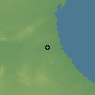 Shaded relief of the 55 km around Wađraf, drawn from the GMTED2010 grid