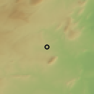 Shaded relief of the 55 km around al-'Alā, drawn from the GMTED2010 grid