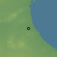 Shaded relief of the 55 km around al-Maţwiyah, drawn from the GMTED2010 grid