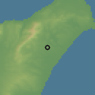 Shaded relief of the 54 km around al-Mīddah, drawn from the GMTED2010 grid