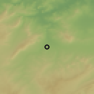 Shaded relief of the 54 km around al-'Arūsah, drawn from the GMTED2010 grid