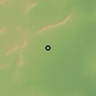 Shaded relief of the 55 km around ār-Riqab, drawn from the GMTED2010 grid