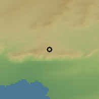 Shaded relief of the 55 km around ar-Rudayyif, drawn from the GMTED2010 grid