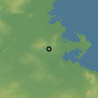 Shaded relief of the 54 km around at-Tawīraf, drawn from the GMTED2010 grid