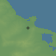 Shaded relief of the 55 km around Banblat wal-Manārah, drawn from the GMTED2010 grid