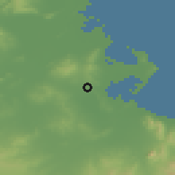 Shaded relief of the 54 km around Bārdaw, drawn from the GMTED2010 grid