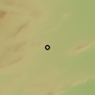 Shaded relief of the 55 km around Bī'r-al-H̨ufayy, drawn from the GMTED2010 grid