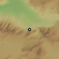 Shaded relief of the 54 km around Bağbaşı, drawn from the GMTED2010 grid